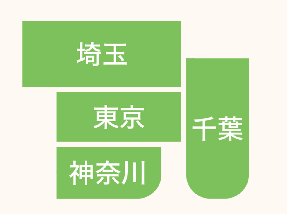 対応エリアマップ（東京・神奈川・埼玉・千葉）